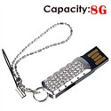 8G USB Flash Drive with Metal Case & Crystal Decor