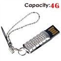 4G USB Flash Drive with Metal Case & Crystal Decor