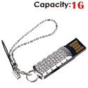 1G USB Flash Drive with Metal Case & Crystal Decor