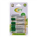 BTY 2500mAh 1.2V AA Rechargeable NiMH Battery (4 p