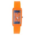 Rectangle Dial Quartz Wrist Watch with Soft Plasti