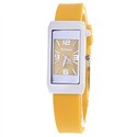 Rectangle Dial Quartz Wrist Watch with Soft Plasti