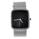 Quartz Wrist Watch with Square Dial & Metal Watch 