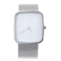 Quartz Wrist Watch with Square Dial & Metal Watch 