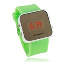 Red LED Wrist Watch Square Dial Watch with Mirror 