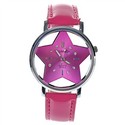 Quartz Wrist Watch with Star Dial & PU leather Wat