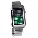 Stainless Steel Wrist Watch with Green LED Display