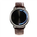 Fashionable Black Round Dial Blue Light LED Wrist 