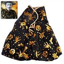 Golden Pumpkin & Witch Design Cape for Costume Bal