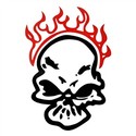 Cool Car Sticker Car Decal with Afire Skull Patter