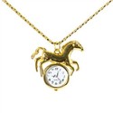 Horse Shaped Pocket Watch with Chain Belt & Solid 