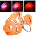 Lovely Clown Fish Shaped 2-in-1 LED Keychain with 