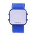 Mirror Surface Style Red LED Watch Rubber Waist Wa