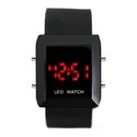 Square Face Design Red LED Wrist Watch with Rubber