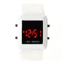 Square Face Design Red LED Wrist Watch with Rubber