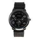 Fashionable Black Round Dial Quartz Wrist Watch wi