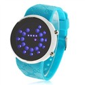 Unisex Silicone Watchband LED Wrist Watch with Blu