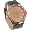 Rhinestones Decoration Quartz Wrist Watch with Syn