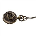 Antique Style Rose Pattern Pocket Watch with Chain