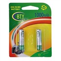 BTY 1000mAh 1.2V AAA Rechargeable Ni-MH Battery (2