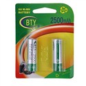 BTY 2500mAh 1.2V AA Rechargeable Ni-MH Battery (2 