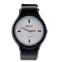 Simple Style Round Case Rubber Wrist Watch with Bu