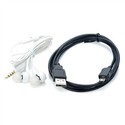 Charging USB Data Cable & White Earphone with Micr