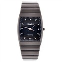 Tonneau Case Quartz Wrist Watch with Square Dial &