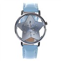 Quartz Wrist Watch with Star Dial & PU leather Wat