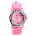 Rhinestones Round Case Quartz Wrist Watch with Rub