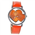 WoMaGe9729 Double-heart Style Dial Quartz Wrist Wa