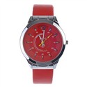 Round Case Red Dial Delicate Minute Scales Quartz 