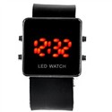 Rectangle Shaped Red LED Light Wrist Watch with Si