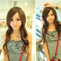 Milan Fashion Style Lady Long Curly Wig Hair with 