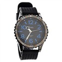 Sports Style Waist Watch Rubber Quartz Watch (Blac