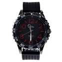 Fashion Style Waist Watch Rubber Quartz Watch (Bla