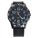 Youth Style Waist Watch Rubber Quartz Watch (Black