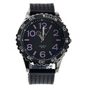 Vogue Style Waist Watch Rubber Quartz Watch (Black