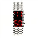 Stainless Steel Red LED Watch Digital Watch for Fe