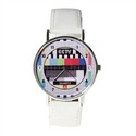 Stylish TV Dial Wrist Watch with Round Case (White