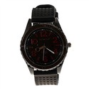 Fashionable Gear-shaped Bezel Red Hour Marks Round