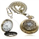 Exquisite Pattern Roman Pocket Watch with Chain