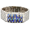 Stainless Steel Blue LED Watch Unique Style Digita