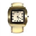 Quartz Wrist Watch with Square Dial & Metal Watch 