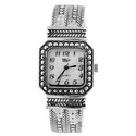 Bracelet Quartz Wrist Watch with Square Dial & Met