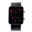 Vogue Style Red LED Wrist Watch Binary Watch (Blac