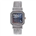 Bracelet Quartz Wrist Watch with Square Dial & Met