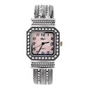 Bracelet Quartz Wrist Watch with Square Dial & Met