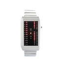 Stainless Steel Man Watch Red LED Lighting Display