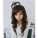 Trendy Long Curly Wig Japanese Hairstyle with Bang